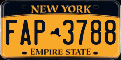 NY license plate FAP3788
