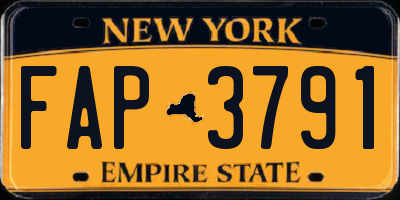 NY license plate FAP3791