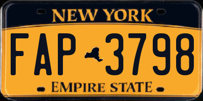 NY license plate FAP3798