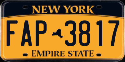 NY license plate FAP3817