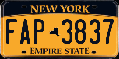 NY license plate FAP3837