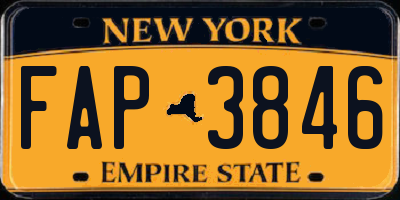 NY license plate FAP3846