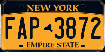 NY license plate FAP3872