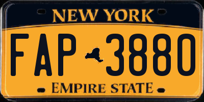 NY license plate FAP3880