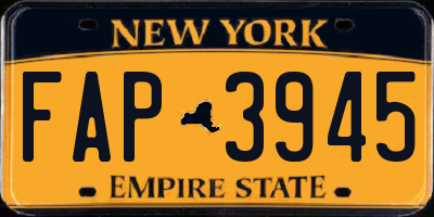 NY license plate FAP3945