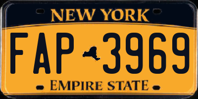 NY license plate FAP3969