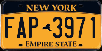 NY license plate FAP3971