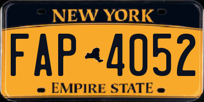 NY license plate FAP4052