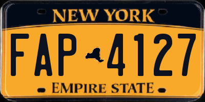 NY license plate FAP4127