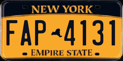 NY license plate FAP4131