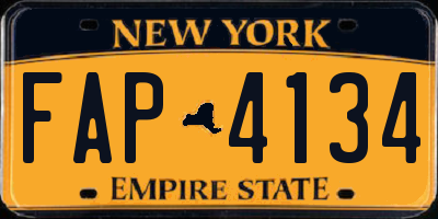 NY license plate FAP4134