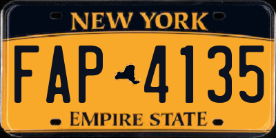 NY license plate FAP4135