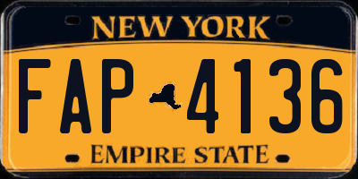 NY license plate FAP4136