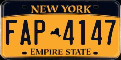 NY license plate FAP4147