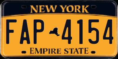NY license plate FAP4154