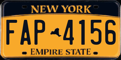 NY license plate FAP4156