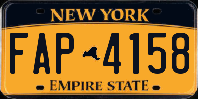 NY license plate FAP4158