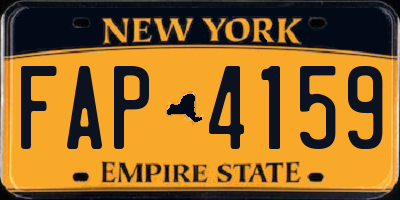 NY license plate FAP4159