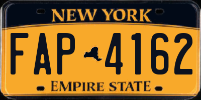 NY license plate FAP4162