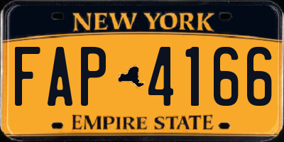 NY license plate FAP4166
