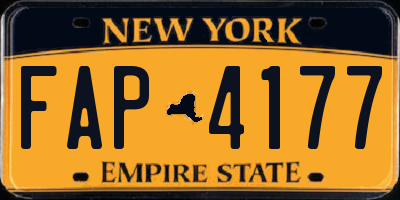 NY license plate FAP4177
