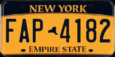NY license plate FAP4182