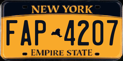 NY license plate FAP4207