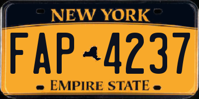NY license plate FAP4237