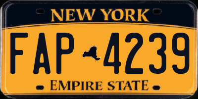 NY license plate FAP4239