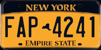 NY license plate FAP4241