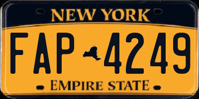 NY license plate FAP4249