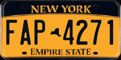 NY license plate FAP4271