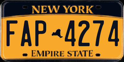 NY license plate FAP4274