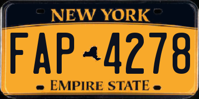 NY license plate FAP4278