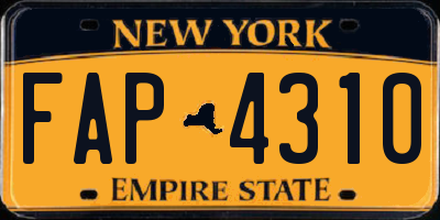 NY license plate FAP4310