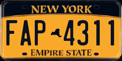 NY license plate FAP4311