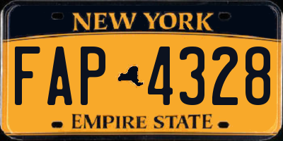 NY license plate FAP4328