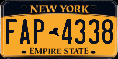 NY license plate FAP4338