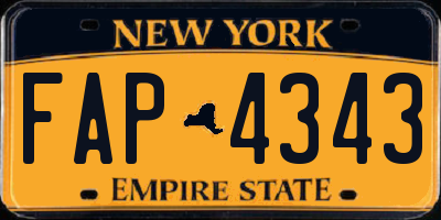 NY license plate FAP4343
