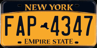 NY license plate FAP4347