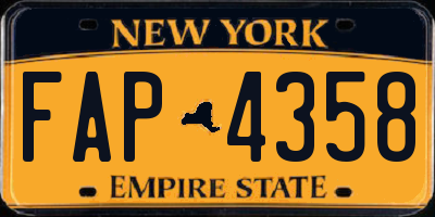 NY license plate FAP4358
