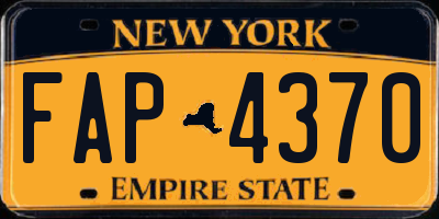 NY license plate FAP4370