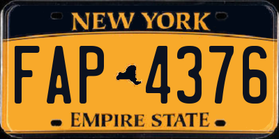 NY license plate FAP4376
