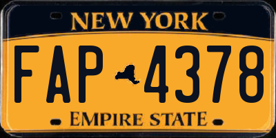 NY license plate FAP4378