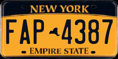 NY license plate FAP4387