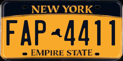 NY license plate FAP4411