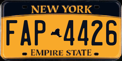 NY license plate FAP4426
