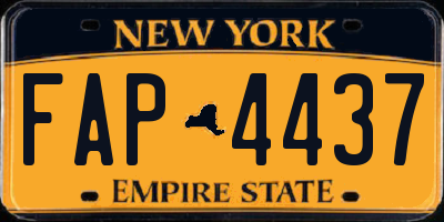 NY license plate FAP4437
