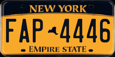NY license plate FAP4446