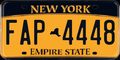 NY license plate FAP4448